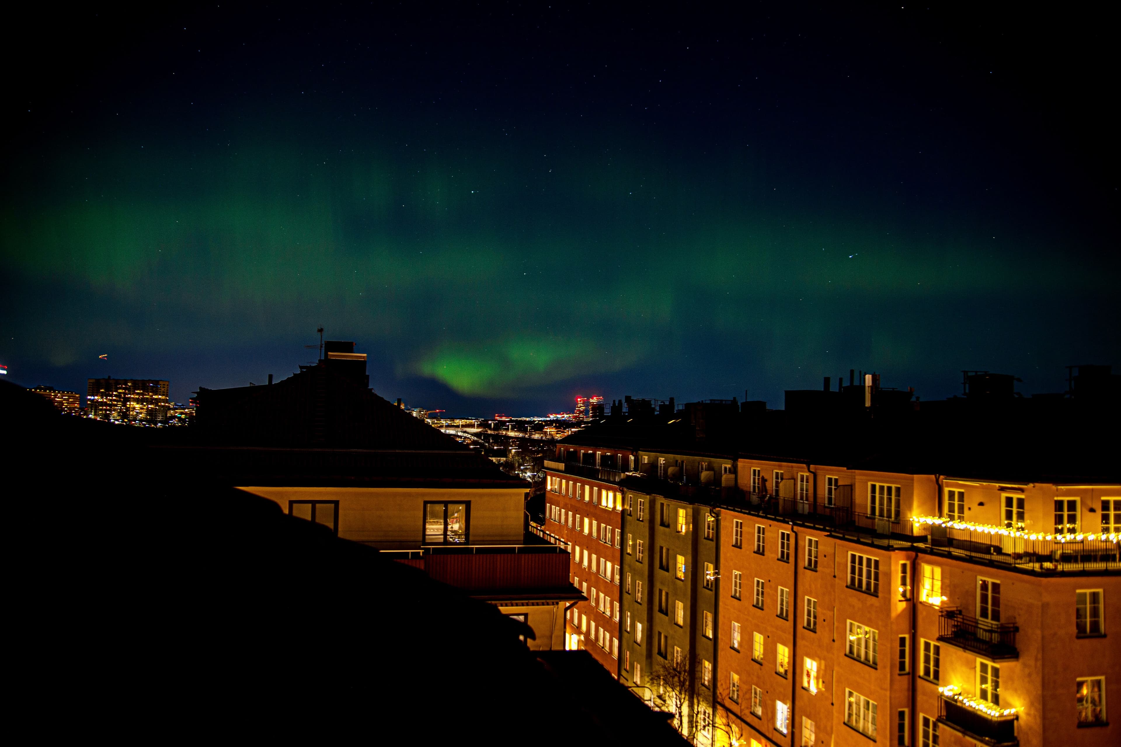 Norrsken från takterrassen.